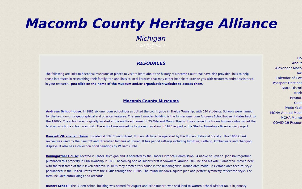Macomb Township city directory research resources at Macomb County Heritage Alliance