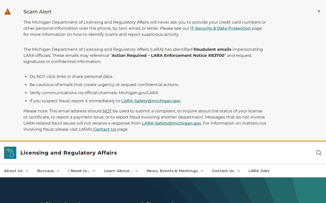 Macomb Township resident lookup through Michigan LARA license verification